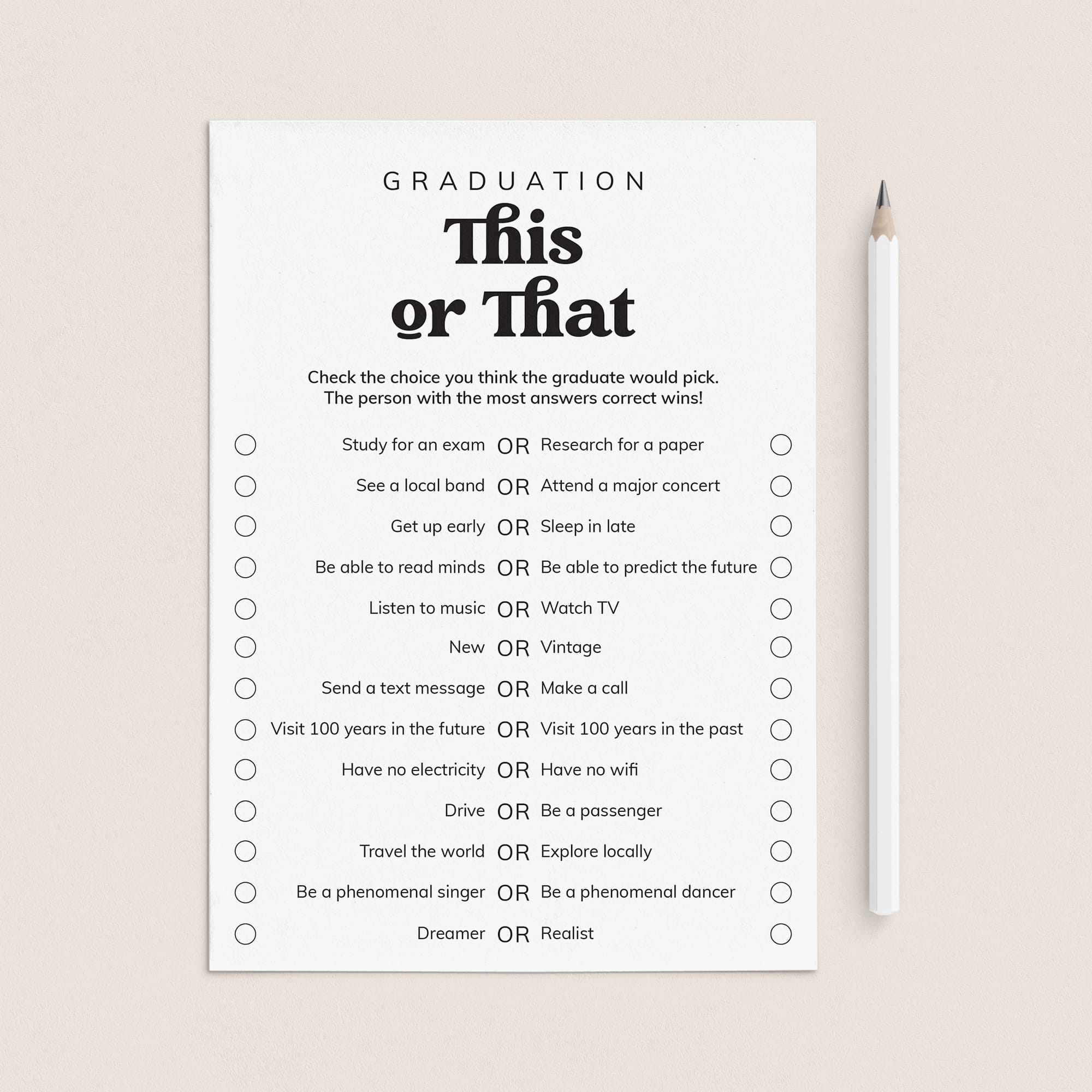 This or That Questions for Graduation Party by LittleSizzle