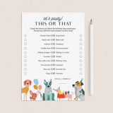 Dog Birthday Game This or That Printable by LittleSizzle