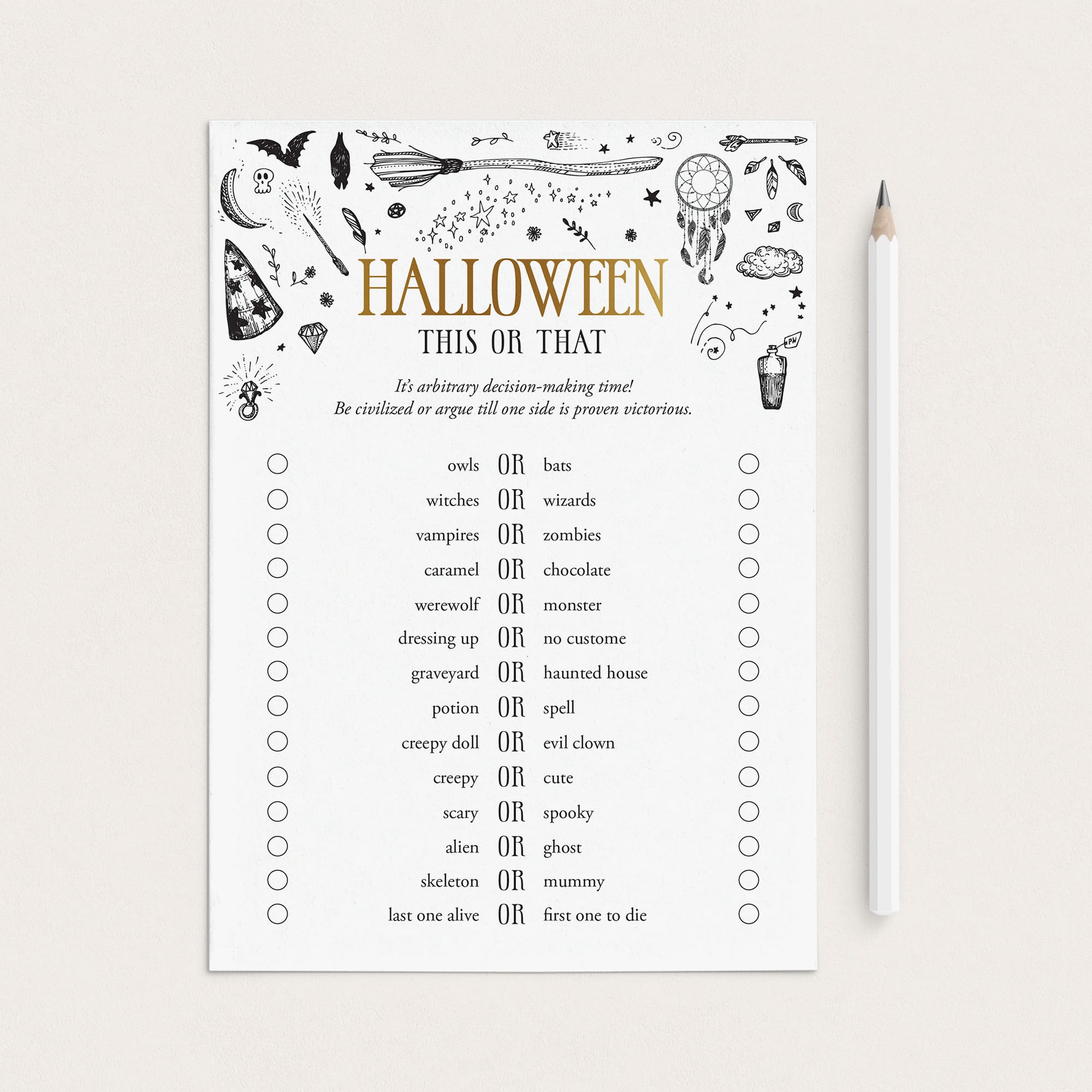 Hocus Pocus Halloween Party Game Printable by LittleSizzle