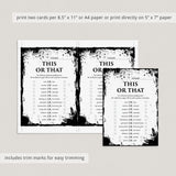 Horror Game For Halloween Party Printable This or That