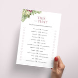 Printable This or That Questions for Wine Party