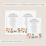Dog Birthday Game This or That Printable