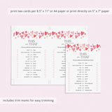 Printable Valentine's Day This or That Game with Watercolor Hearts