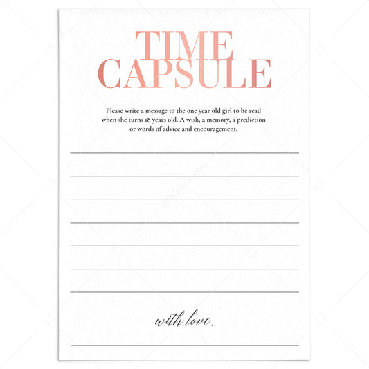 First Birthday Time Capsule Cards Printable by LittleSizzle