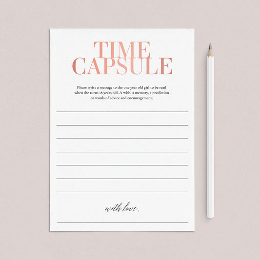 First Birthday Time Capsule Cards Printable by LittleSizzle