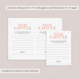 First Birthday Time Capsule Cards Printable