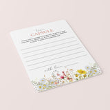Wildflower 1st Birthday Time Capsule Card Printable