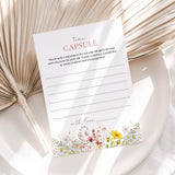 Wildflower 1st Birthday Time Capsule Card Printable