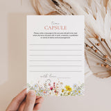 Wildflower 1st Birthday Time Capsule Card Printable