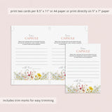 Wildflower 1st Birthday Time Capsule Card Printable