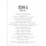 1984 Fun Facts Quiz with Answers Printable by LittleSizzle