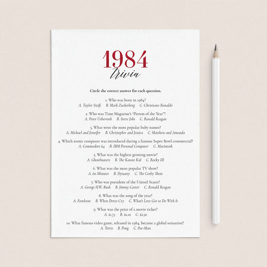 Married in 1984 Trivia Quiz for Ruby 41st Anniversary by LittleSizzle