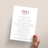 Married in 1984 Trivia Quiz for Ruby 41st Anniversary