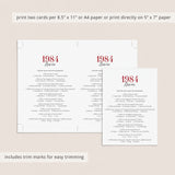 Married in 1984 Trivia Quiz for Ruby 41st Anniversary