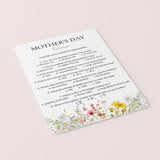Mother's Day Multiple Choice Trivia with Answers Printable
