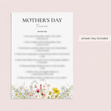 Mother's Day Multiple Choice Trivia with Answers Printable