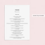 1959 Quiz and Answers Printable