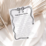Valentine's Day Games Printable Black Bow Theme