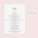 Born in 1959 Birthday Games for Her Printable