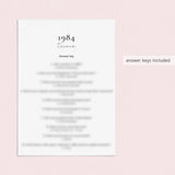 Born in 1984 Birthday Games for Her Printable