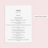 Born in 1999 Birthday Games for Her Printable