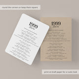1999 Fun Facts Quiz with Answers Printable