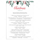 Printable Multiple Choice Christmas Quiz with Answer Key by LittleSizzle