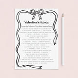 Printable Valentine's Day Trivia Game by LittleSizzle