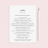 1989 Quiz and Answers Printable by LittleSizzle