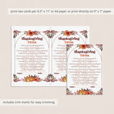 Thanksgiving Quiz Questions and Answers Printable