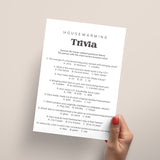 Printable Housewarming Party Trivia Questions and Answers