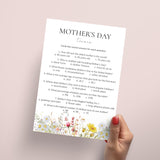 Mother's Day Multiple Choice Trivia with Answers Printable