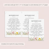 Mother's Day Multiple Choice Trivia with Answers Printable