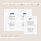 1999 Fun Facts Quiz with Answers Printable