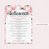 Ghostly Halloween Trivia Game for Girls Printable