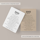 1989 Fun Facts Quiz with Answers Printable
