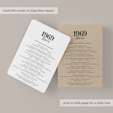 1969 Fun Facts Quiz with Answers Printable