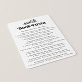 Printable Book Quiz Questions and Answers