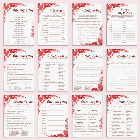 12 Valentine's Day Games for Adults Printable by LittleSizzle