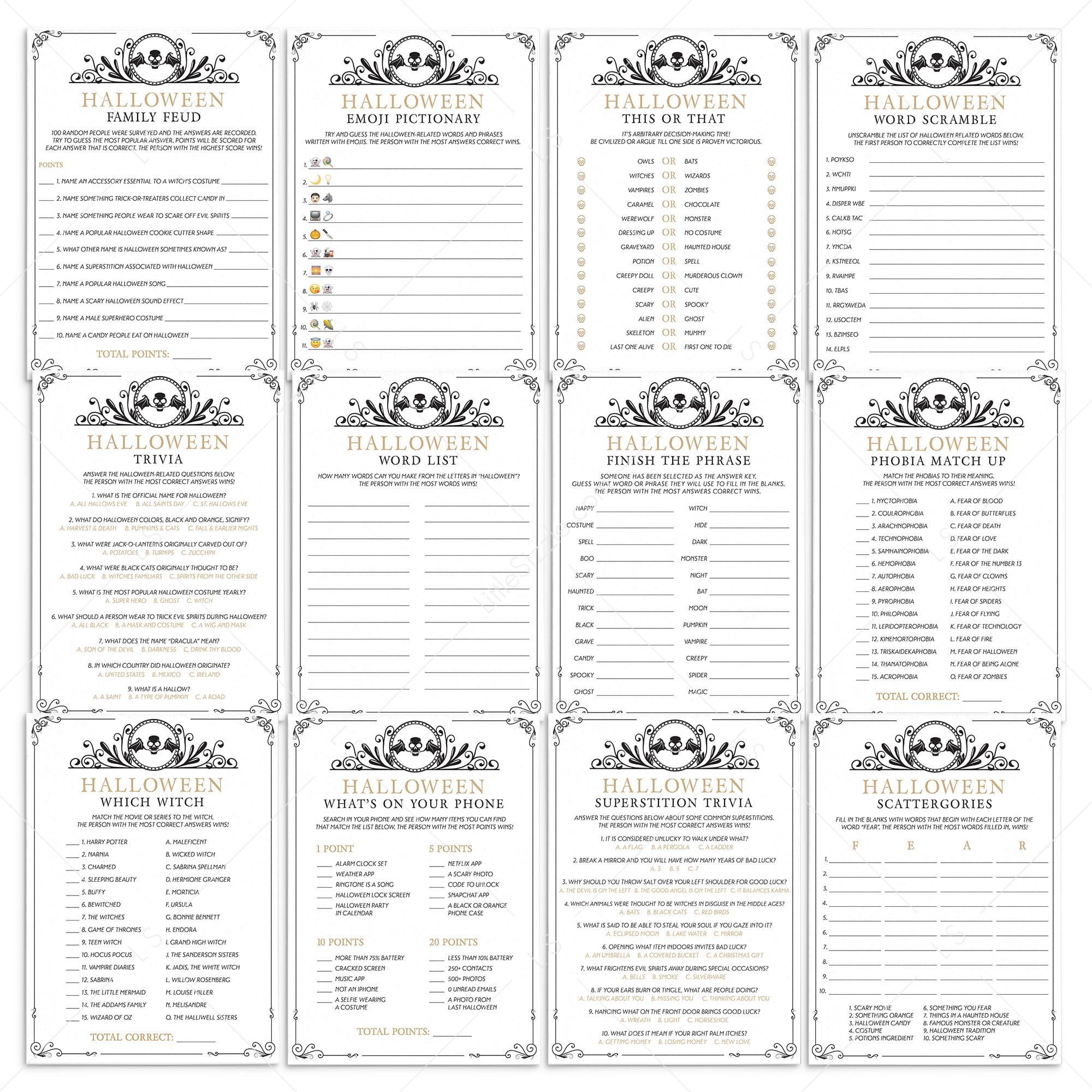 12 Halloween Party Games Adults Printable by LittleSizzle