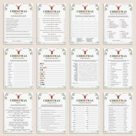 Vintage Christmas Theme Party Game Bundle Printable by LittleSizzle
