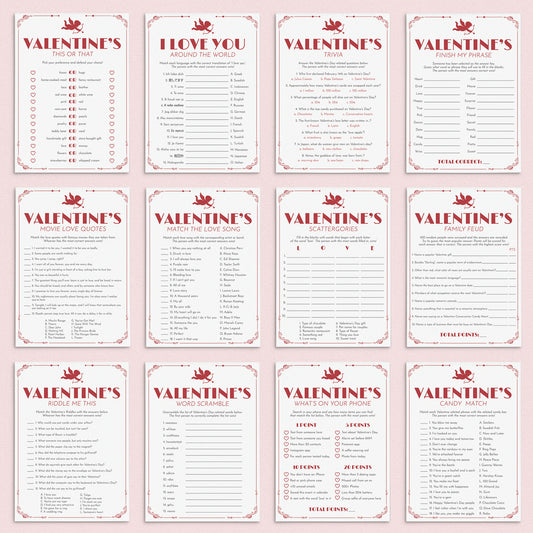 12 Fun Valentine Games Printable by LittleSizzle