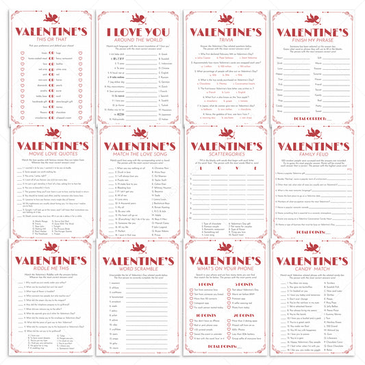 12 Fun Valentine Games Printable by LittleSizzle