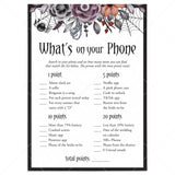 Moody Bridal Shower Game What's On Your Phone Printable by LittleSizzle