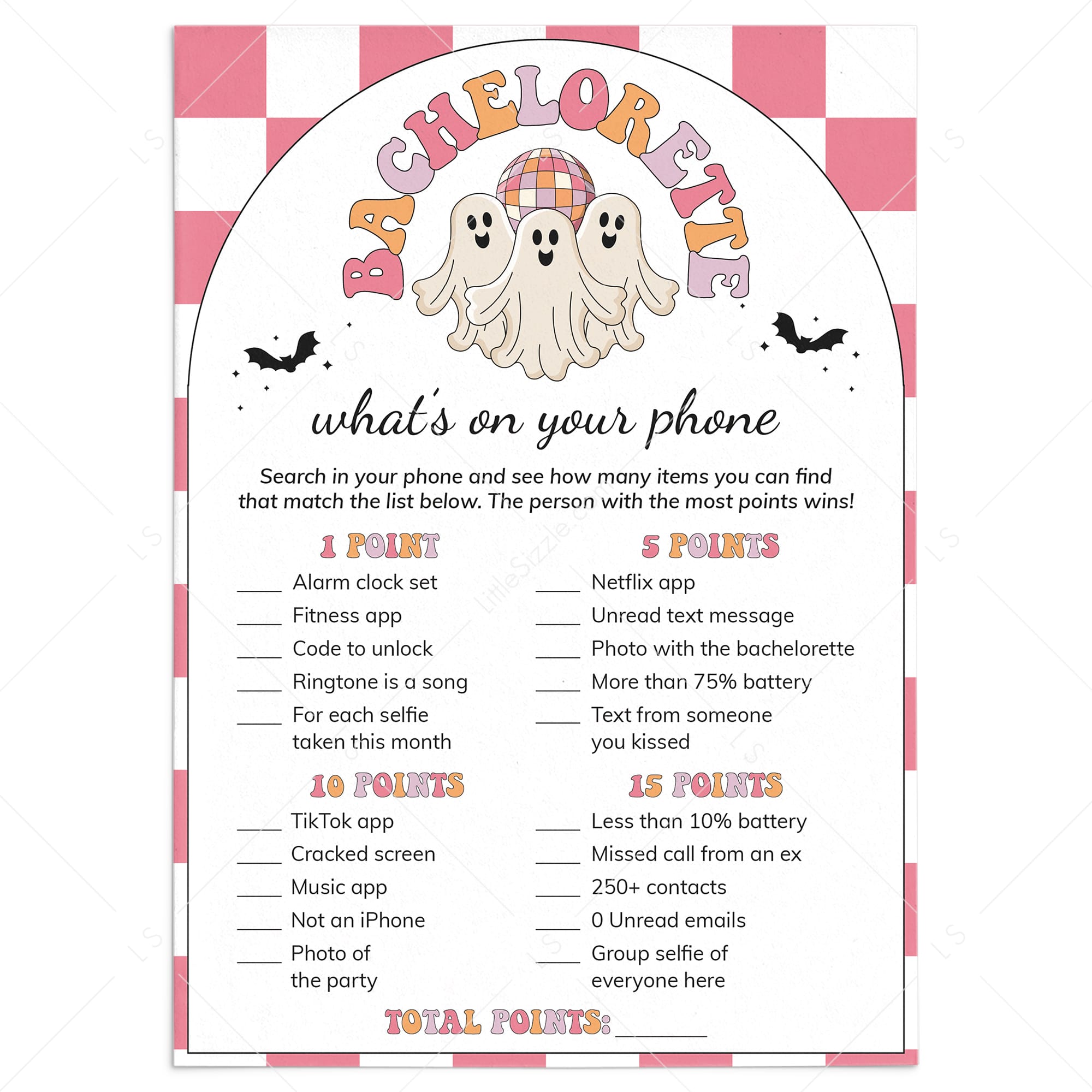Boo Crew Bach Party Game What's On Your Phone by LittleSizzle