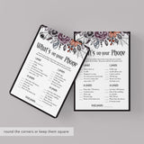 Moody Bridal Shower Game What's On Your Phone Printable