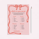 Pink Wavy Border What's In Your Purse Game Printable by LittleSizzle