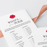 Printable Girls Night In Whats In Your Purse Game