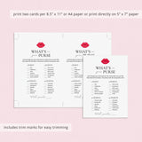 Printable Girls Night In Whats In Your Purse Game