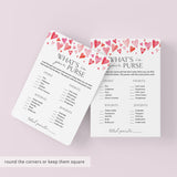 Galentines Game What's In Your Purse Printable PDF